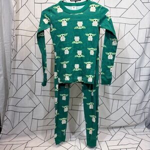 Hanna Andersson Star Wars Grogu Baby Yoda Pajamas Organic Cotton Green Set US 10